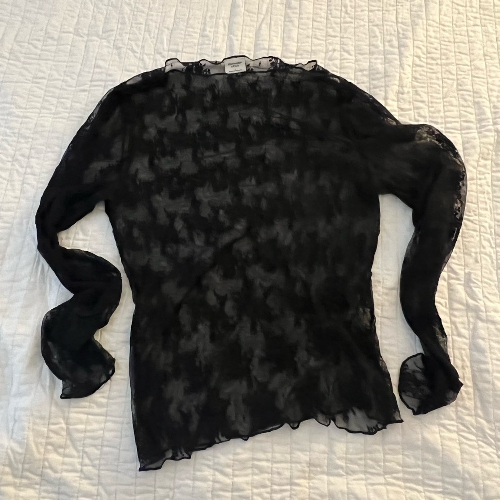 Abercrombie & Fitch Large Black Lace Long Sleeve Top